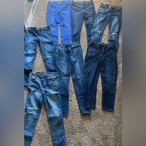 SEVEN pair of American Eagle next level stretch skinny jeans